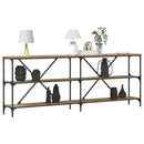 vidaXL Konzolasztal polcokkal Művészi tölgy 200 x 30 x 75 cm Faanyag