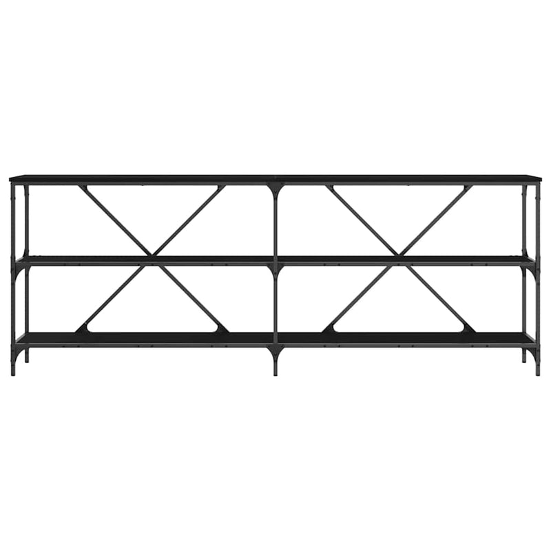vidaXL Konzolasztal polcokkal Egyéb Musta tammi 180 x 30 x 75 cm