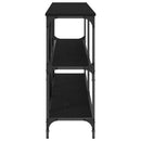 vidaXL Konzolasztal polcokkal Fekete tölgy 200 x 30 x 75 cm Faanyag