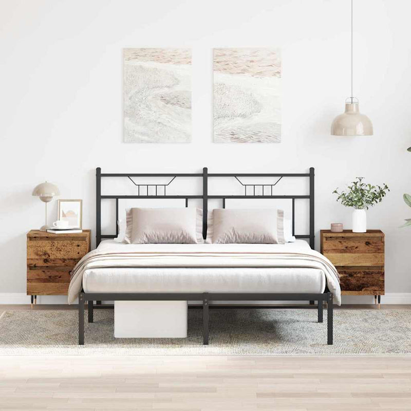 vidaXL Éjjeliszekrény fiókkal 2 pcs Öreg fa 40 x 35 x 50 cm Faanyag