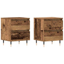 vidaXL Éjjeliszekrény fiókkal 2 pcs Öreg fa 40 x 35 x 50 cm Faanyag