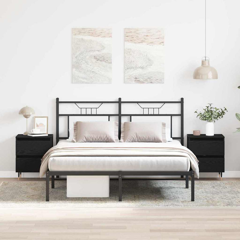 vidaXL Éjjeliszekrény 2 pcs Fekete tölgy 40 x 35 x 50 cm Faanyag