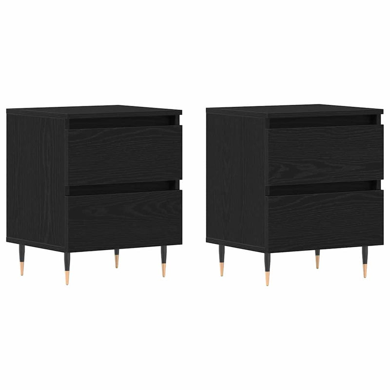 vidaXL Éjjeliszekrény 2 pcs Fekete tölgy 40 x 35 x 50 cm Faanyag