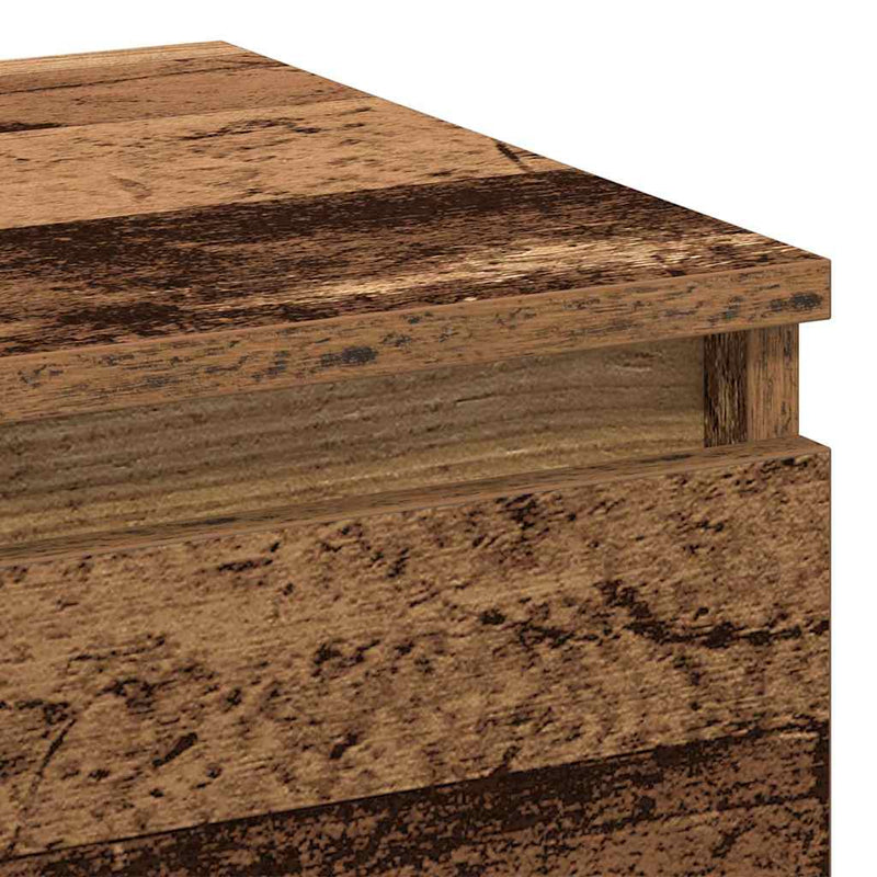 vidaXL Éjjeliszekrény fiókkal 2 pcs Régi fa 40 x 35 x 50 cm Faanyag