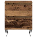 vidaXL Éjjeliszekrény fiókkal 2 pcs Régi fa 40 x 35 x 50 cm Faanyag