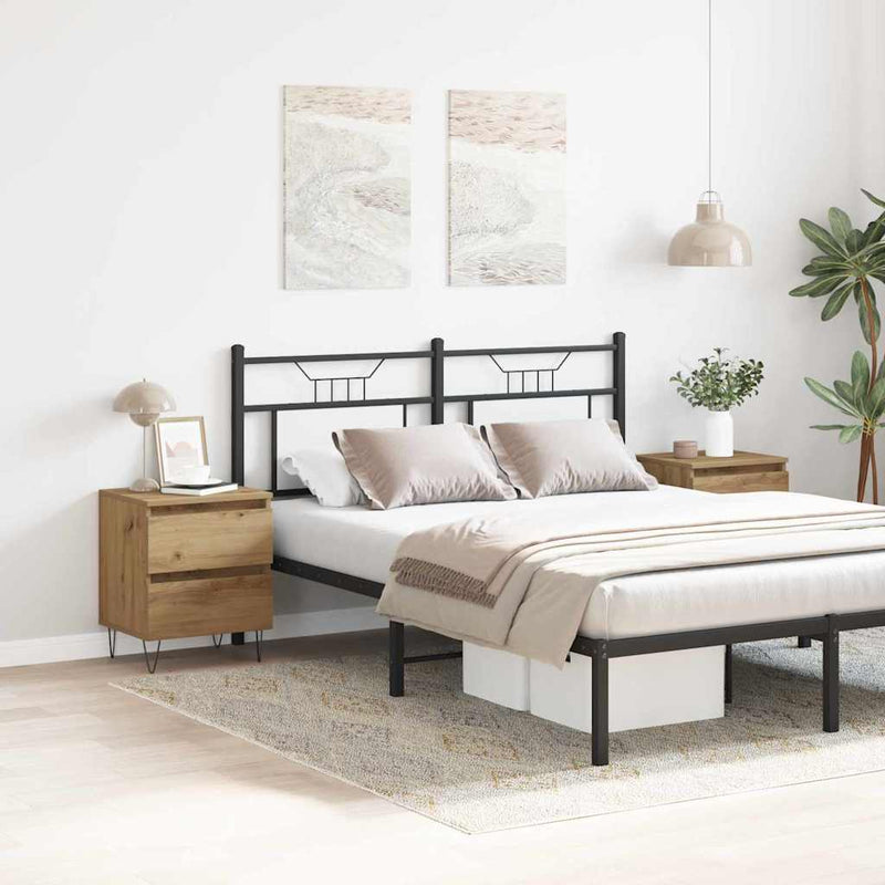 vidaXL Éjjeliszekrény 2 pcs kézműves tölgy 40 x 35 x 50 cm Faanyag