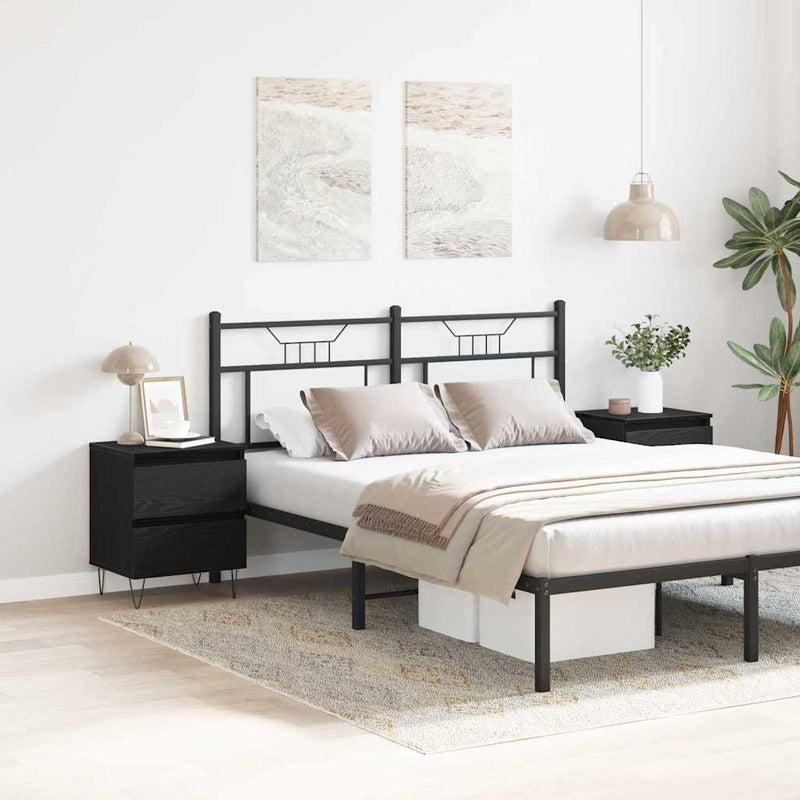 vidaXL Éjjeliszekrény 2 pcs Musta tammi 40 x 35 x 50 cm Faanyag