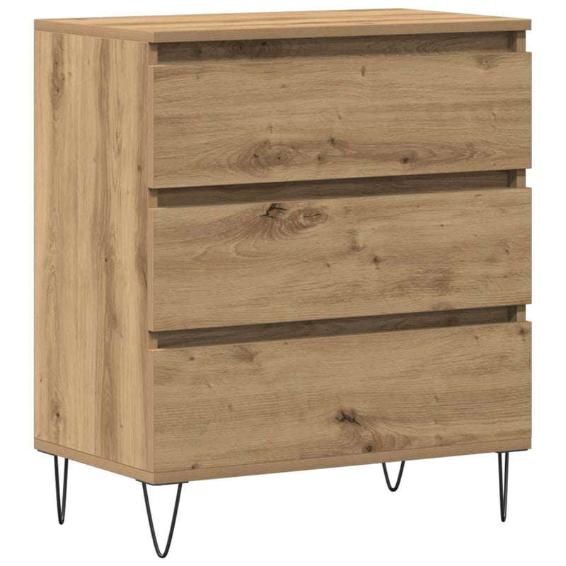 vidaXL Széf fiókkal kézműves tölgy 60 x 35 x 70 cm Faanyag