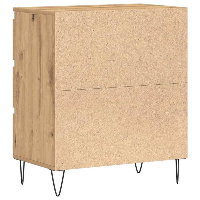 vidaXL Széf fiókkal kézműves tölgy 60 x 35 x 70 cm Faanyag