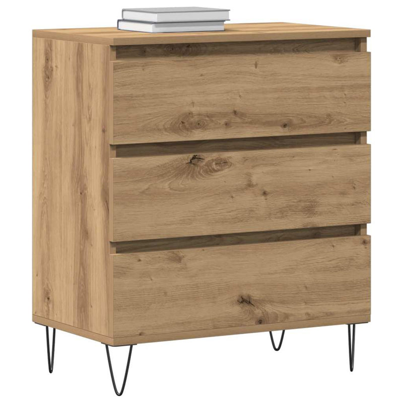 vidaXL Széf fiókkal kézműves tölgy 60 x 35 x 70 cm Faanyag