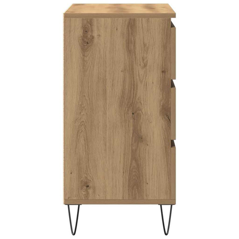 vidaXL Széf fiókkal kézműves tölgy 60 x 35 x 70 cm Faanyag