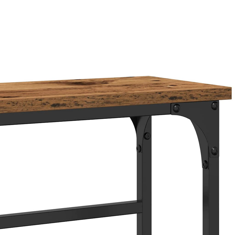 vidaXL Konzolasztal Öreg fa 75 x 19.5 x 75 cm Műgyantás fa és fém