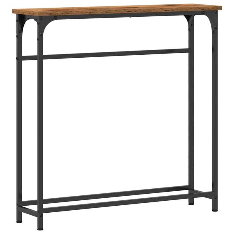 vidaXL Konzolasztal Öreg fa 75 x 19.5 x 75 cm Műgyantás fa és fém