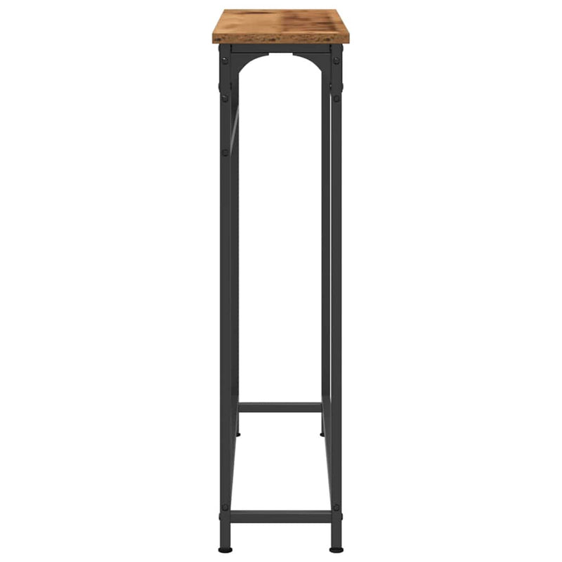 vidaXL Konzolasztal Öreg fa 75 x 19.5 x 75 cm Műgyantás fa és fém