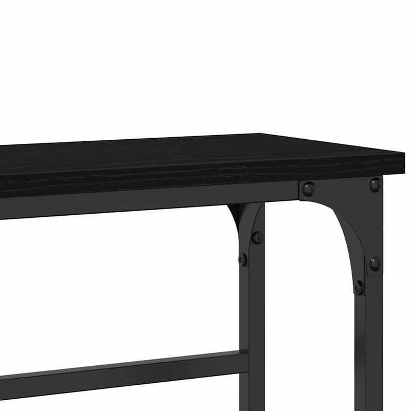vidaXL Konzolasztal Musta tammi 75 x 19.5 x 75 cm Műgyantás fa és fém