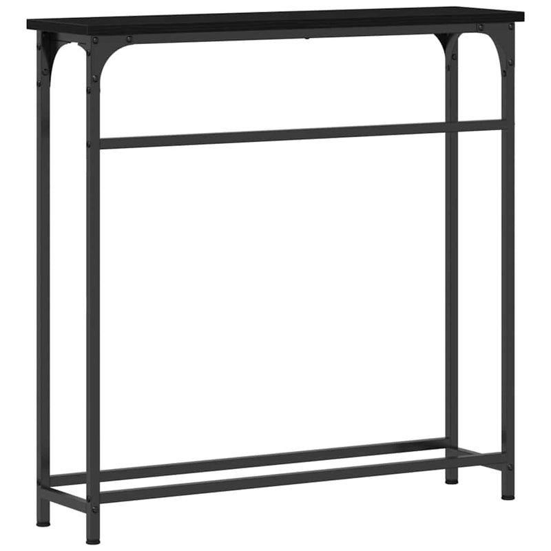 vidaXL Konzolasztal Musta tammi 75 x 19.5 x 75 cm Műgyantás fa és fém