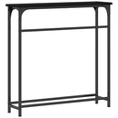 vidaXL Konzolasztal polcokkal Fekete tölgy 75 x 19,5 x 75 cm Faanyag