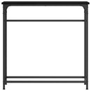 vidaXL Konzolasztal polcokkal Fekete tölgy 75 x 19,5 x 75 cm Faanyag