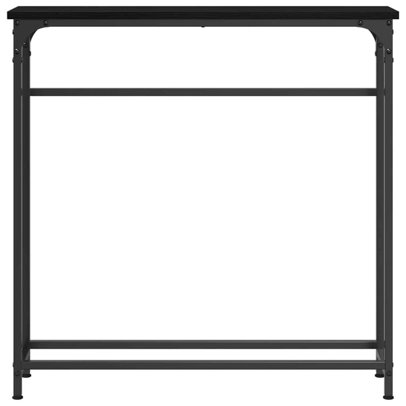 vidaXL Konzolasztal Musta tammi 75 x 19.5 x 75 cm Műgyantás fa és fém