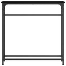 vidaXL Konzolasztal polcokkal Fekete tölgy 75 x 19,5 x 75 cm Faanyag