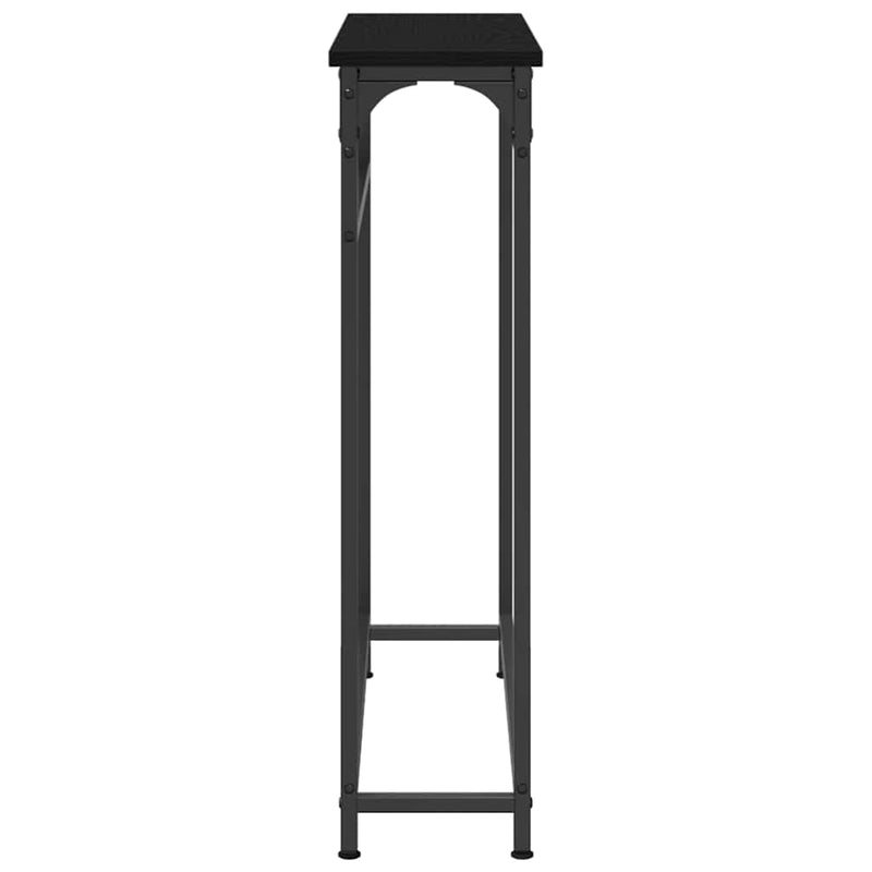 vidaXL Konzolasztal Musta tammi 75 x 19.5 x 75 cm Műgyantás fa és fém