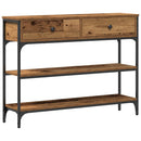 vidaXL Konzolasztal fiókkal polcokkal Öreg fa 100 x 25 x 75 cm Faanyag