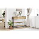 vidaXL Konzolasztal fiókkal Artisan tölgy 100 x 25 x 75 cm Faanyag