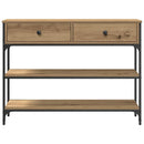 vidaXL Konzolasztal fiókkal Artisan tölgy 100 x 25 x 75 cm Faanyag