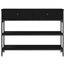 vidaXL Konzolasztal fiókkal Fekete tölgy 72.5 x 25 x 75 cm Faanyag