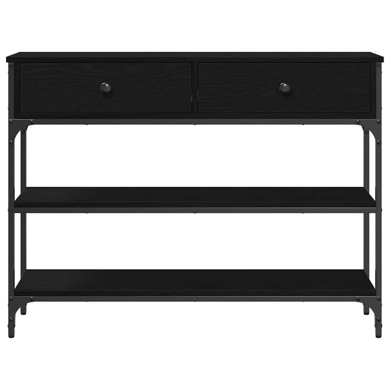 vidaXL Konzolasztal fiókkal Fekete tölgy 72.5 x 25 x 75 cm Faanyag