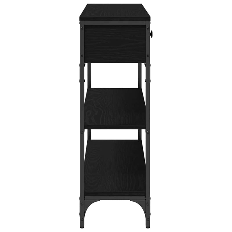 vidaXL Konzolasztal fiókkal Fekete tölgy 72.5 x 25 x 75 cm Faanyag