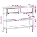 vidaXL Konzolasztal fiókkal Fekete tölgy 72.5 x 25 x 75 cm Faanyag