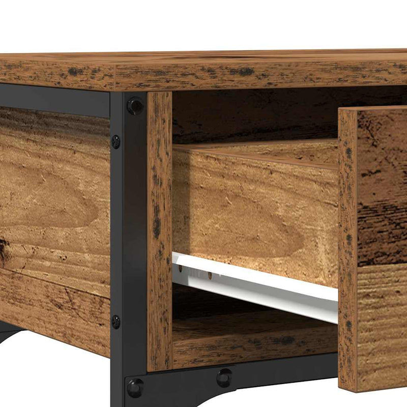 vidaXL Konzolasztal Régi fa 72,5 x 25 x 75 cm Műgyantás fa és fém