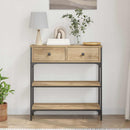 vidaXL Konzolasztal fiókkal Artisan tölgy 72.5 x 25 x 75 cm Faanyag