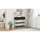 vidaXL Konzolasztal fiókkal Fekete tölgy 72.5 x 25 x 75 cm Faanyag