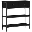 vidaXL Konzolasztal fiókkal Fekete tölgy 72.5 x 25 x 75 cm Faanyag