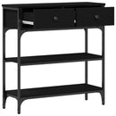 vidaXL Konzolasztal fiókkal Fekete tölgy 72.5 x 25 x 75 cm Faanyag