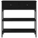 vidaXL Konzolasztal fiókkal Fekete tölgy 72.5 x 25 x 75 cm Faanyag