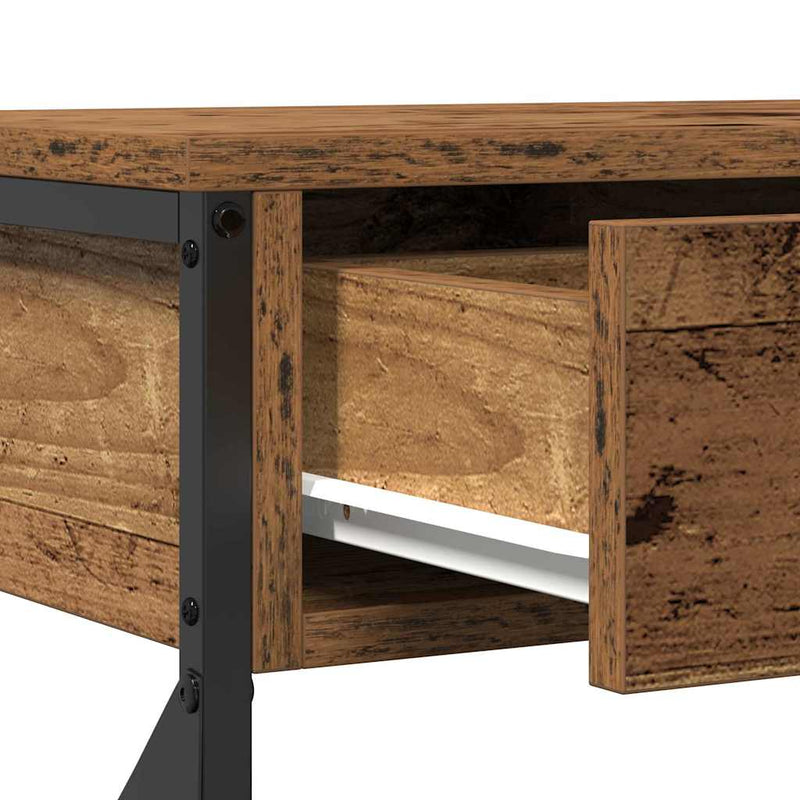 vidaXL Konzol Asztal Régi fa 100 x 28 x 75 cm Műgyantás fa és fém