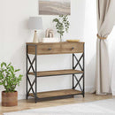 vidaXL Konzol Asztal kézműves tölgy 75 x 28 x 75 cm