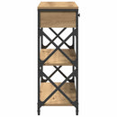 vidaXL Konzol Asztal fiókkal polcokkal kézműves tölgy 75 x 28 x 75 cm