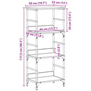 vidaXL Könyvespolc Musta tammi 50x33x117,5cm Faanyag