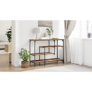 vidaXL Konzolasztal Régi fa 100 x 35 x 75 cm Műgyantás fa és fém