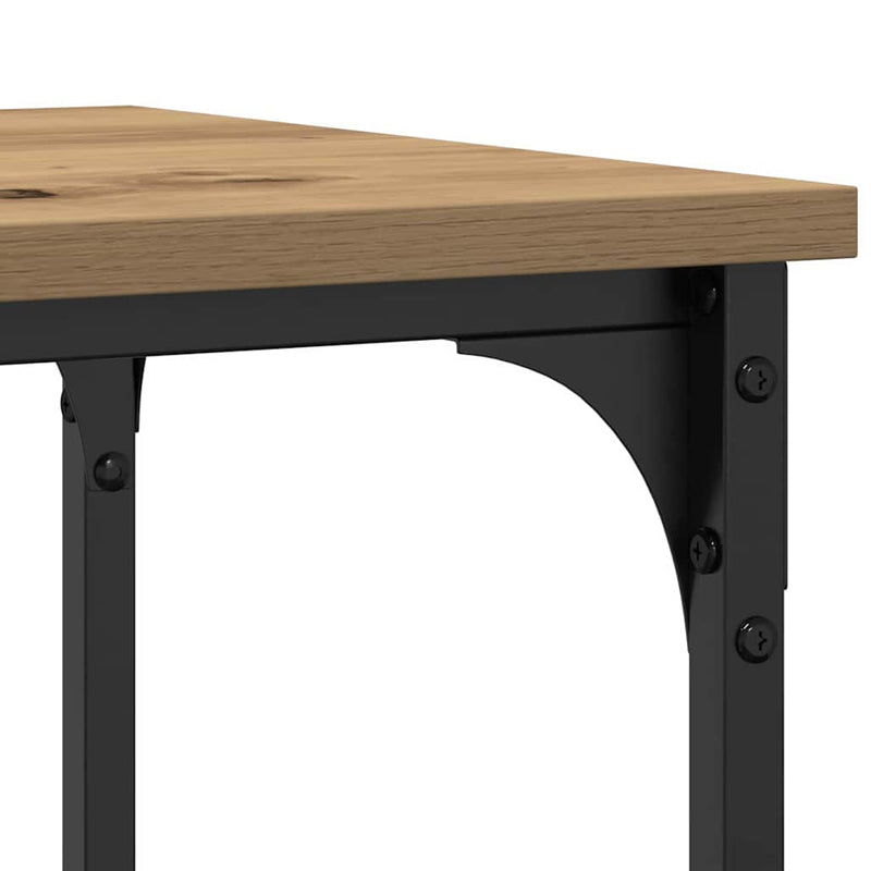 vidaXL Konzolasztal polcokkal kézműves tölgy 100 x 35 x 75 cm