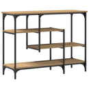 vidaXL Konzolasztal polcokkal kézműves tölgy 100 x 35 x 75 cm
