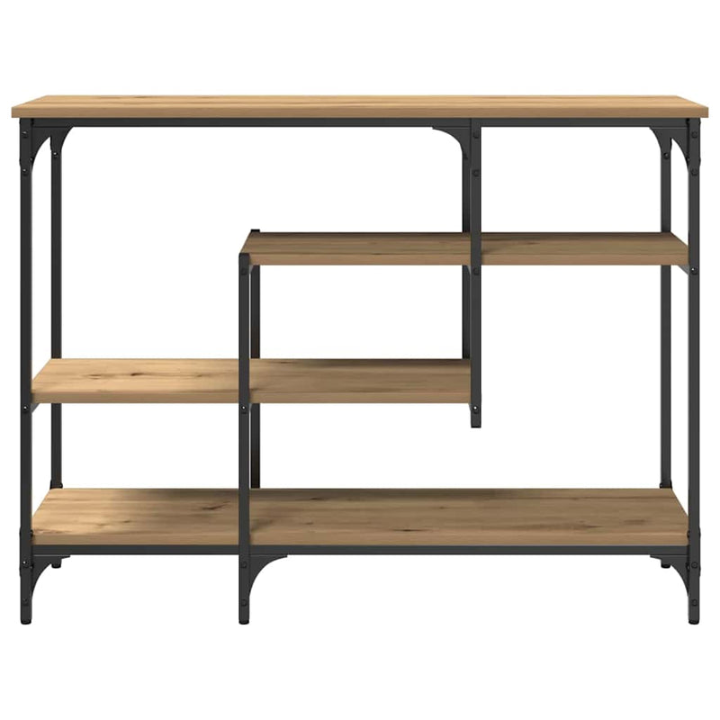 vidaXL Konzolasztal polcokkal kézműves tölgy 100 x 35 x 75 cm