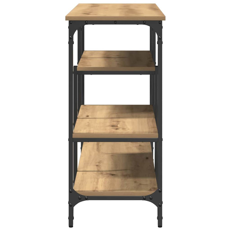 vidaXL Konzolasztal polcokkal kézműves tölgy 100 x 35 x 75 cm