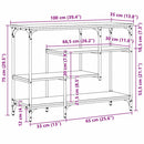 vidaXL Konzolasztal polcokkal kézműves tölgy 100 x 35 x 75 cm
