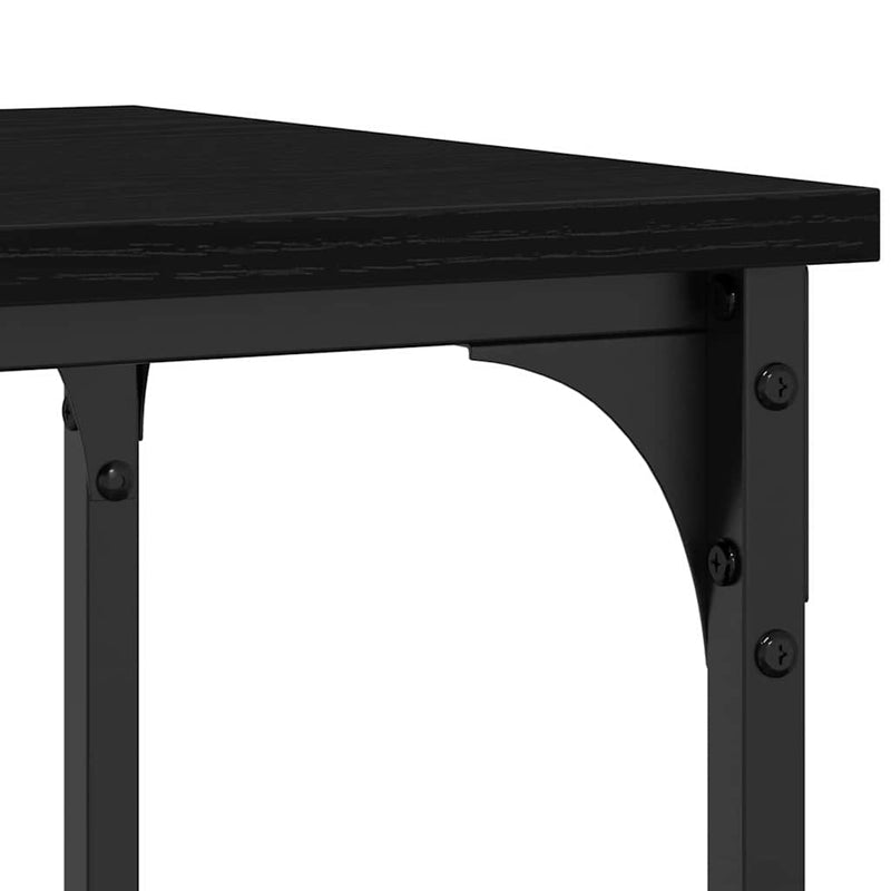 vidaXL Konzolasztal Musta tammi 100 x 35 x 75 cm Műgyantás fa és fém