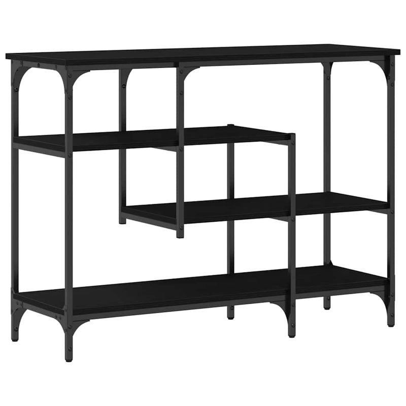 vidaXL Konzolasztal Musta tammi 100 x 35 x 75 cm Műgyantás fa és fém